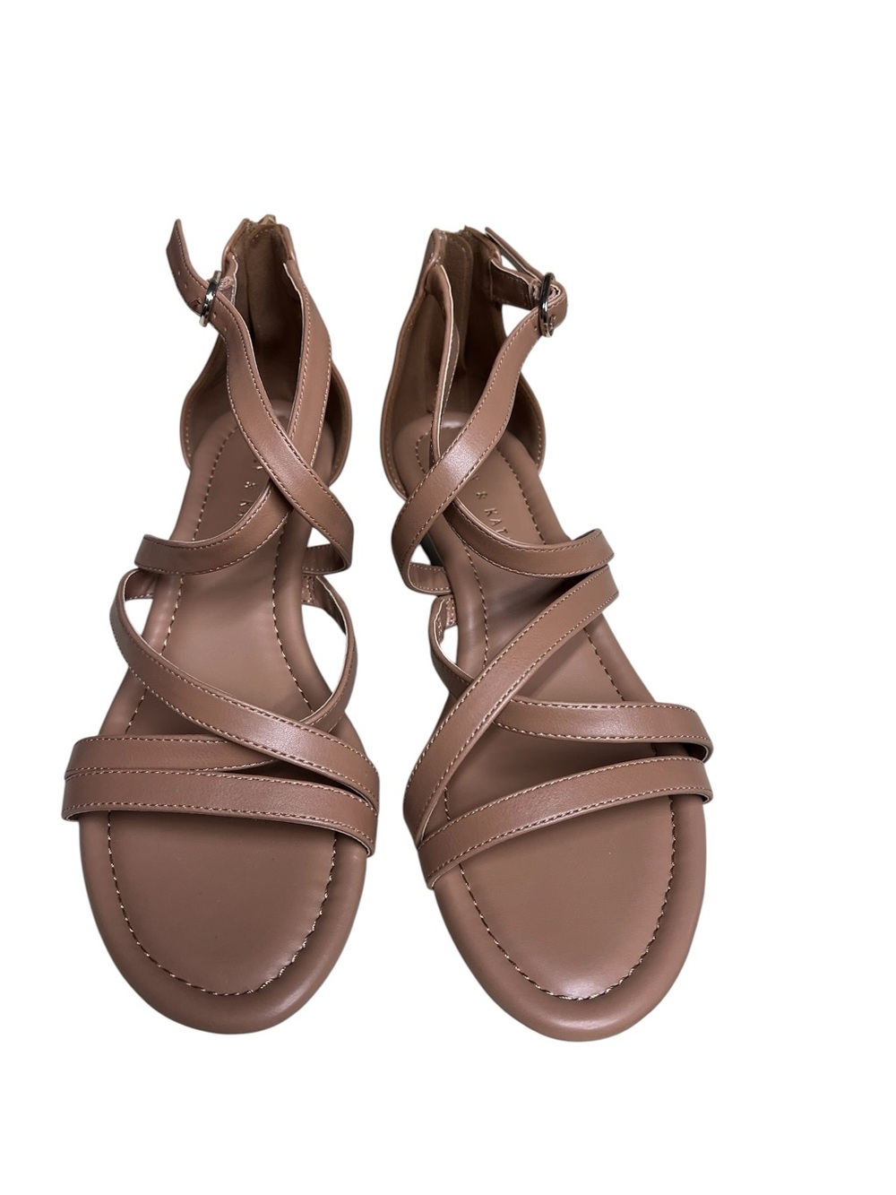Kelly & Katie Taupe Strappy Ankle Tie Sandals